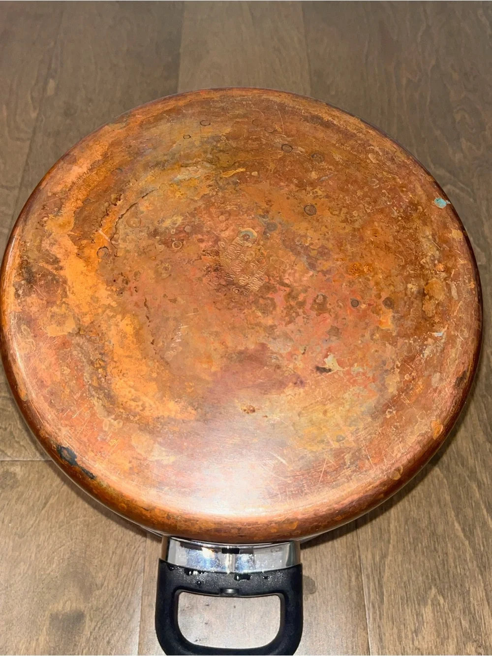 Vintage Revere Ware: 6 Quart Copper Bottom Pot W/ Lid: Clinton ILL. USA 97K